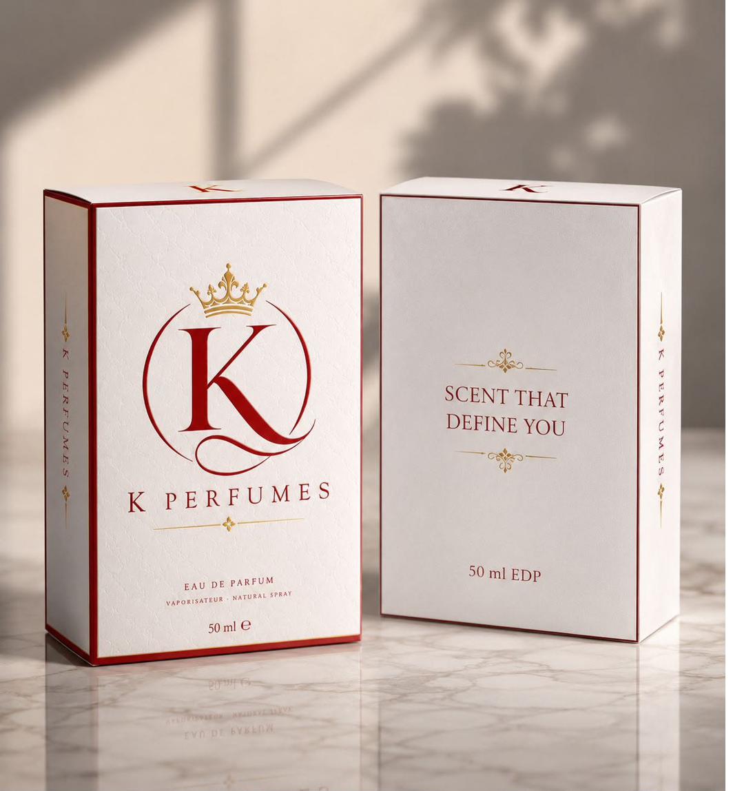 K Perfumes packaging — Scent That Defines You